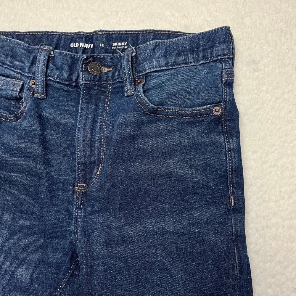 Old Navy Jeans Girls 12 Dark Wash‎ Skinny Built-In Flex Stretch Denim Slim Fit